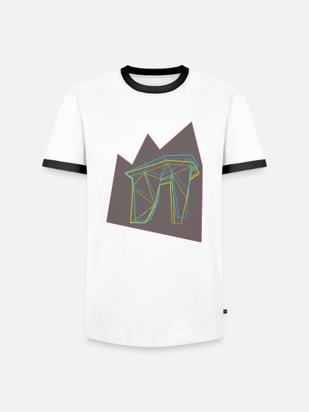 ötzi test - Männer Kontrast-T-Shirt - Weiß/Schwarz