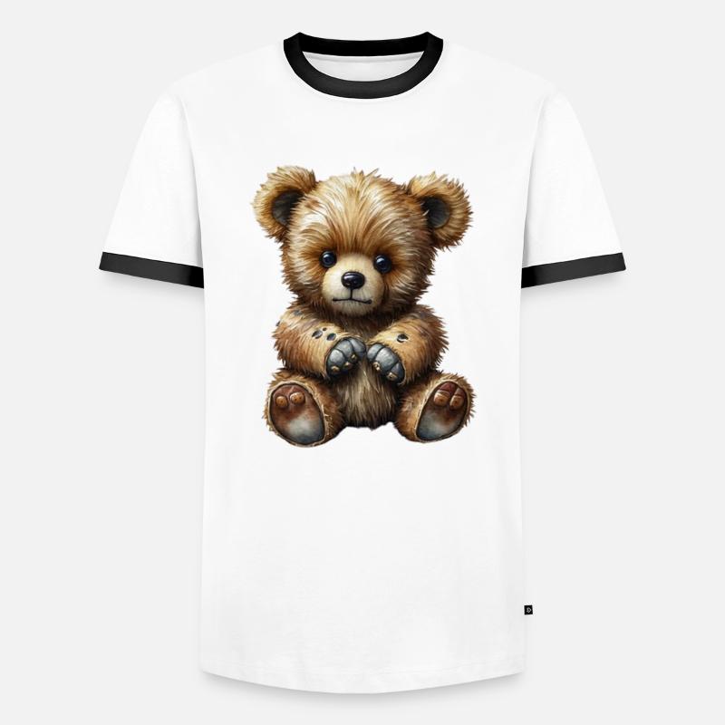 Teddy bear - Men's Ringer Shirt - white/black