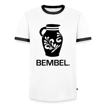 Bembel - Le #FFM original de Francfort #069 - T-shirt contrasté Homme - blanc/noir - Devant - AI Model Female 172 light (172cm) & AI Model Male 178 dark (178cm)