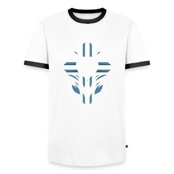 Cross with heart - Men's Ringer Shirt - white/black - Front - AI Model Female 172 light (172cm) & AI Model Male 178 dark (178cm)