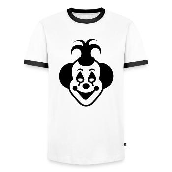 Clown - Men's Ringer Shirt - white/black - Front - AI Model Female 172 light (172cm) & AI Model Male 178 dark (178cm)