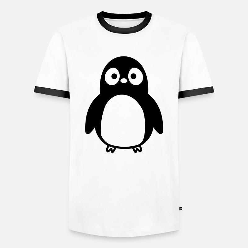 Penguin - Men's Ringer Shirt - white/black