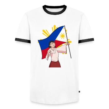 Philippines Drapeau philippin Pride I cadeau - T-shirt contrasté Homme - blanc/noir - Devant - AI Model Female 172 light (172cm) & AI Model Male 178 dark (178cm)