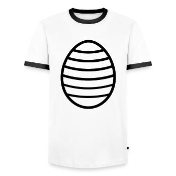 Easter Egg - Men's Ringer Shirt - white/black - Front - AI Model Female 172 light (172cm) & AI Model Male 178 dark (178cm)