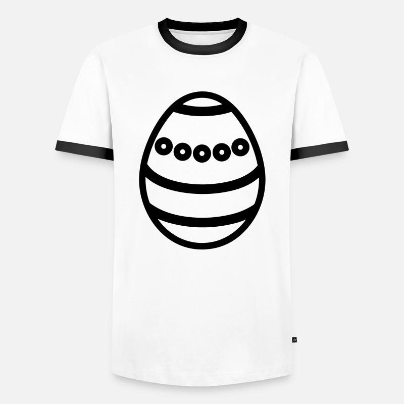 Easter Egg - Men's Ringer Shirt - white/black