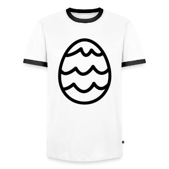 Easter Egg - Men's Ringer Shirt - white/black - Front - AI Model Female 172 light (172cm) & AI Model Male 178 dark (178cm)