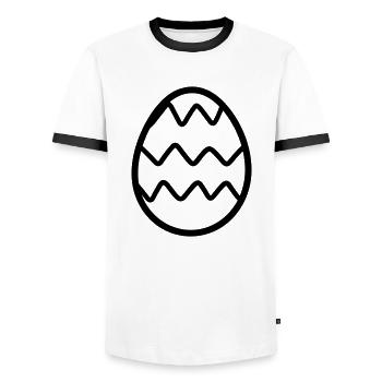 Egg - Men's Ringer Shirt - white/black - Front - AI Model Female 172 light (172cm) & AI Model Male 178 dark (178cm)