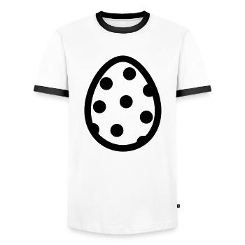 Egg - Men's Ringer Shirt - white/black - Front - AI Model Female 172 light (172cm) & AI Model Male 178 dark (178cm)
