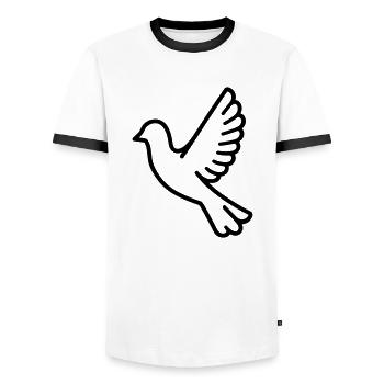 Taube - Männer Kontrast-T-Shirt - Weiß/Schwarz - Vorne - AI Model Female 172 light (172cm) & AI Model Male 178 dark (178cm)