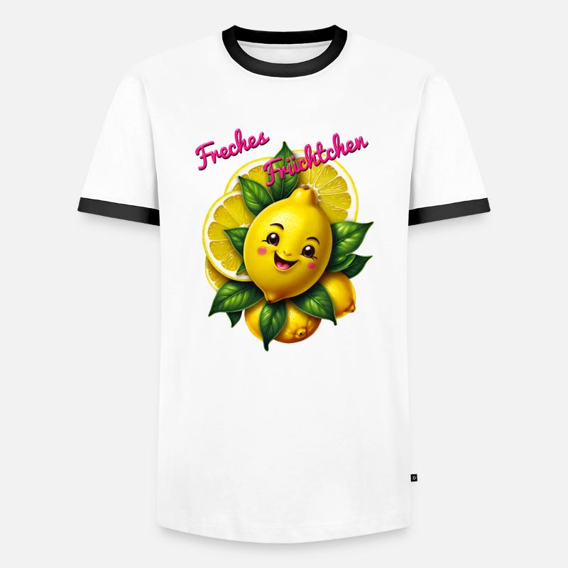 Freches Früchtchen - Männer Kontrast-T-Shirt - Weiß/Schwarz