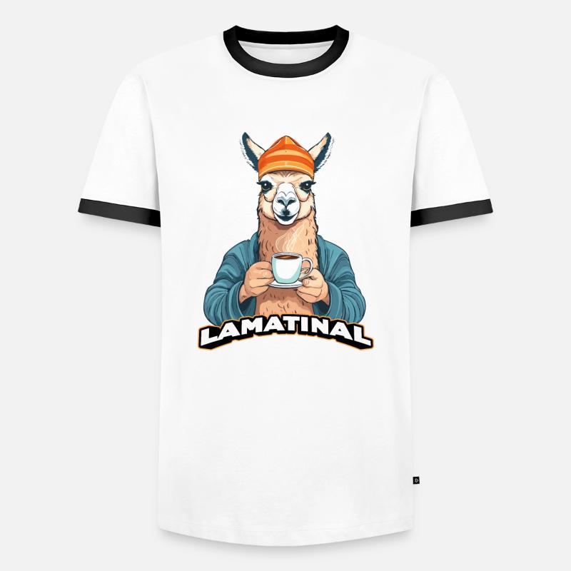 Lamatinal - Männer Kontrast-T-Shirt - Weiß/Schwarz