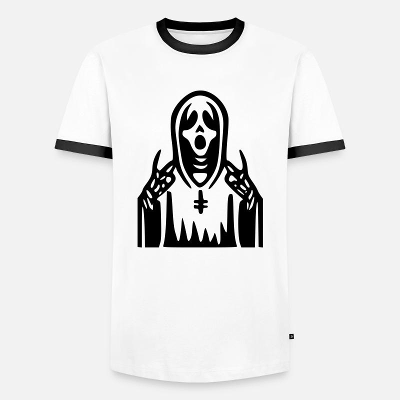 Scream Priest - Men's Ringer Shirt - white/black