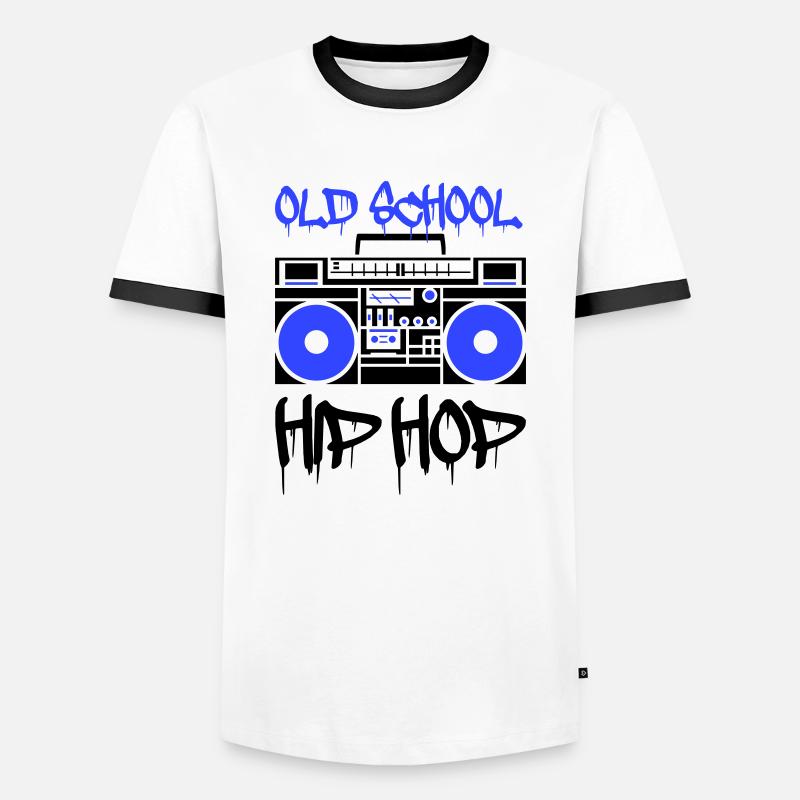 ghettoblaster old school - Männer Kontrast-T-Shirt - Weiß/Schwarz