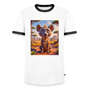 Animaux africains super mignons – Harpie - T-shirt contrasté Homme - blanc/noir - Devant - AI Model Female 172 light (172cm) & AI Model Male 178 dark (178cm)