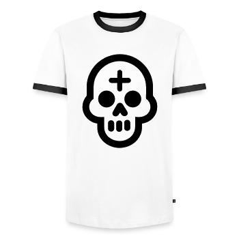 Tête de mort - T-shirt contrasté Homme - blanc/noir - Devant - AI Model Female 172 light (172cm) & AI Model Male 178 dark (178cm)