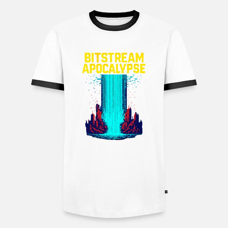 Bitstream Apokalypse - Männer Kontrast-T-Shirt - Weiß/Schwarz