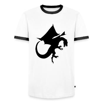 Drache - Männer Kontrast-T-Shirt - Weiß/Schwarz - Vorne - AI Model Female 172 light (172cm) & AI Model Male 178 dark (178cm)