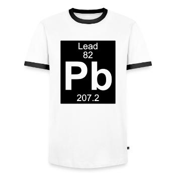 Lead (Pb) (element 82) - Men's Ringer Shirt - white/black - Front - AI Model Female 172 light (172cm) & AI Model Male 178 dark (178cm)