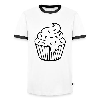 Cupcake - Männer Kontrast-T-Shirt - Weiß/Schwarz - Vorne - AI Model Female 172 light (172cm) & AI Model Male 178 dark (178cm)
