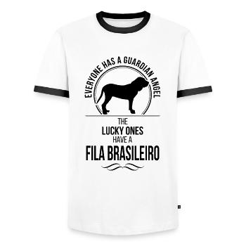 FILA BRASILEIRO Guardian Angel Hunde Wilsigns - Männer Kontrast-T-Shirt - Weiß/Schwarz - Vorne - AI Model Female 172 light (172cm) & AI Model Male 178 dark (178cm)