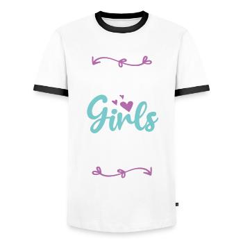 Croatia Girls Tour - Men's Ringer Shirt - white/black - Front - AI Model Female 172 light (172cm) & AI Model Male 178 dark (178cm)