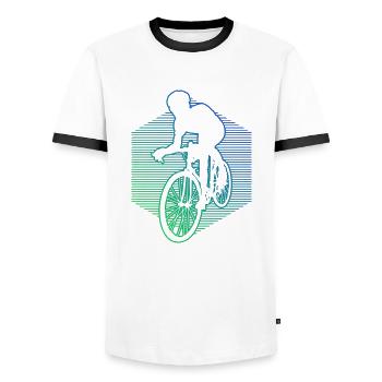 Vélo de route pour hommes Vélo de route pour femmes Vélo de route pour femmes - T-shirt contrasté Homme - blanc/noir - Devant - AI Model Female 172 light (172cm) & AI Model Male 178 dark (178cm)