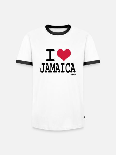 jamaica - Men's Ringer Shirt - white/black