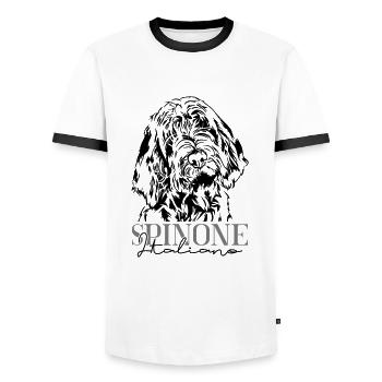 SPINONE ITALIANO portrait de chien Wilsigns chien chiens - T-shirt contrasté Homme - blanc/noir - Devant - AI Model Female 172 light (172cm) & AI Model Male 178 dark (178cm)