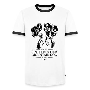 Entlebucher Mountain Dog Dad Hunde Hund Wilsigns - T-shirt contrasté Homme - blanc/noir - Devant - AI Model Female 172 light (172cm) & AI Model Male 178 dark (178cm)
