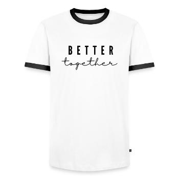 Better together - T-shirt contrasté Homme - blanc/noir - Devant - AI Model Female 172 light (172cm) & AI Model Male 178 dark (178cm)