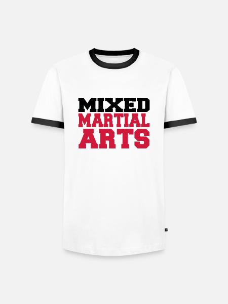 Mixed Martial Arts - Männer Kontrast-T-Shirt - Weiß/Schwarz