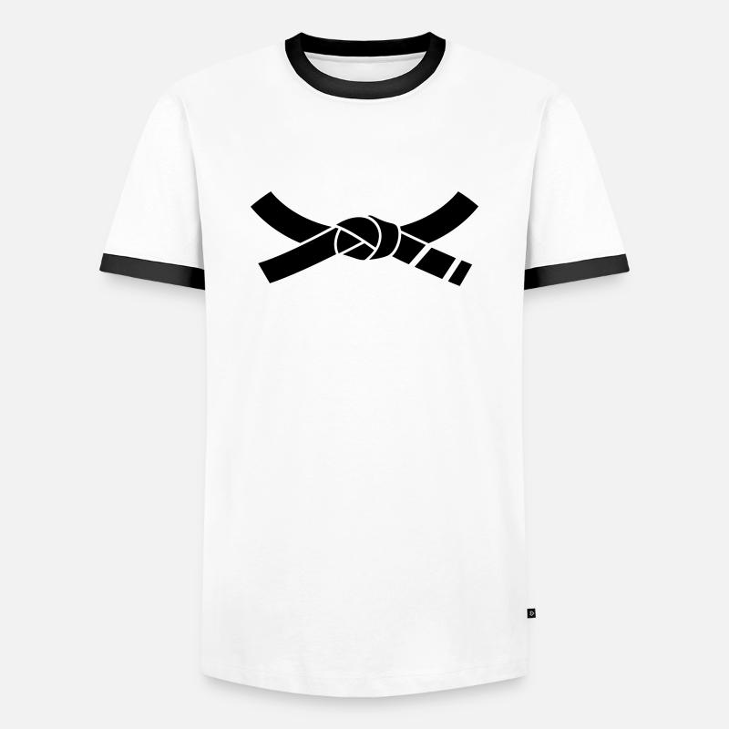 Jiu-jitsu - Männer Kontrast-T-Shirt - Weiß/Schwarz