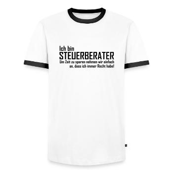 ich bin steuerberater - Männer Kontrast-T-Shirt - Weiß/Schwarz - Vorne - AI Model Female 172 light (172cm) & AI Model Male 178 dark (178cm)