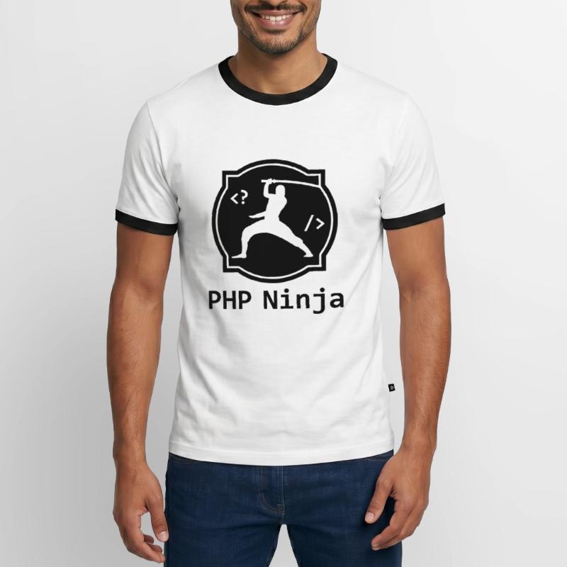 PHP Ninja - PHP Programmierer Coder Nerd Webdesign Männer Kontrast-T-Shirt