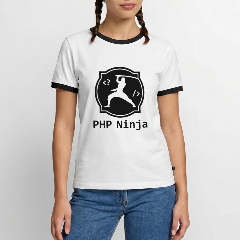PHP Ninja - PHP Programmierer Coder Nerd Webdesign Männer Kontrast-T-Shirt