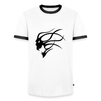 evil spirit - Männer Kontrast-T-Shirt - Weiß/Schwarz - Vorne - AI Model Female 172 light (172cm) & AI Model Male 178 dark (178cm)