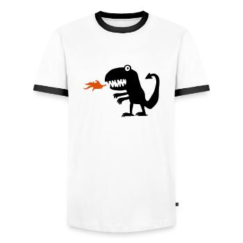 Drache - Männer Kontrast-T-Shirt - Weiß/Schwarz - Vorne - AI Model Female 172 light (172cm) & AI Model Male 178 dark (178cm)