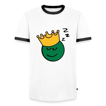 Pois roi sommeil - T-shirt contrasté Homme - blanc/noir - Devant - AI Model Female 172 light (172cm) & AI Model Male 178 dark (178cm)
