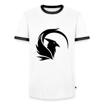 Phoenix Emblem - Männer Kontrast-T-Shirt - Weiß/Schwarz - Vorne - AI Model Female 172 light (172cm) & AI Model Male 178 dark (178cm)