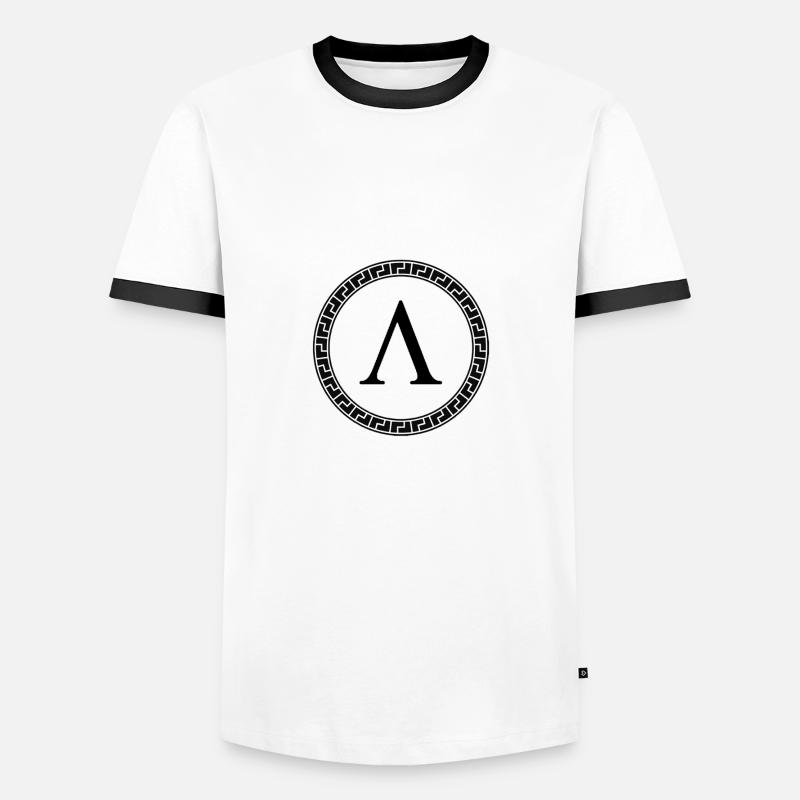 Spartan Lambda Symbol - Men's Ringer Shirt - white/black