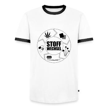 Stoffwechsel2 - Männer Kontrast-T-Shirt - Weiß/Schwarz - Vorne - AI Model Female 172 light (172cm) & AI Model Male 178 dark (178cm)