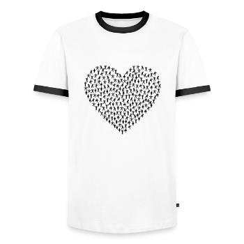 fitness heart athlete - Men's Ringer Shirt - white/black - Front - AI Model Female 172 light (172cm) & AI Model Male 178 dark (178cm)