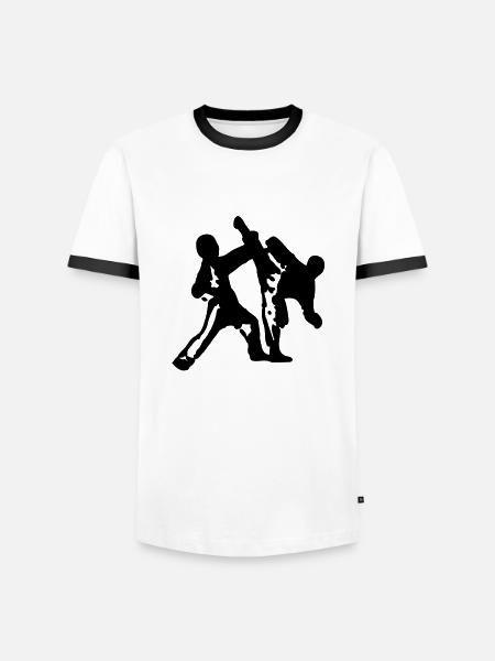 taekwondo martial arts -1 - Men's Ringer Shirt - white/black