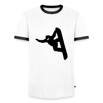 Snowboard - T-shirt contrasté Homme - blanc/noir - Devant - AI Model Female 172 light (172cm) & AI Model Male 178 dark (178cm)