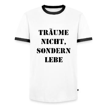 Motivation Spruch Business Sport - Männer Kontrast-T-Shirt - Weiß/Schwarz - Vorne - AI Model Female 172 light (172cm) & AI Model Male 178 dark (178cm)