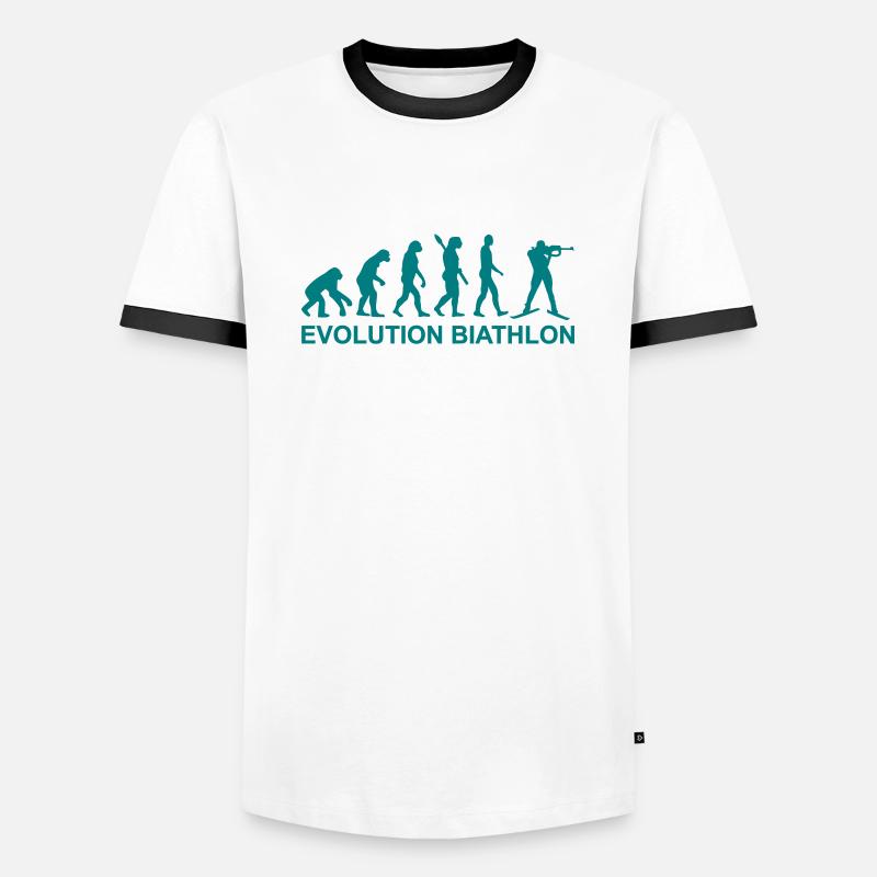 Evolution Biathlon - Men's Ringer Shirt - white/black
