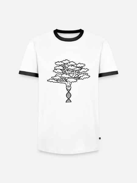 verden dna dns stamtavle natur arv arve træ - Herre kontrast-T-shirt - hvid/sort