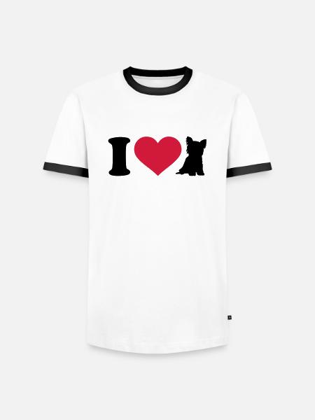 Yorkshire - Männer Kontrast-T-Shirt - Weiß/Schwarz