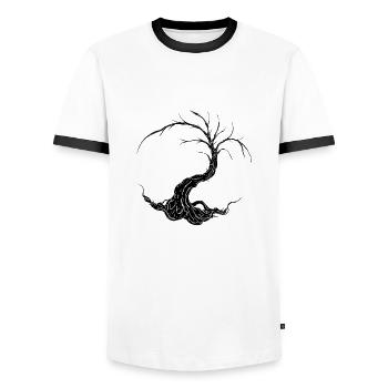 Arbre de vie - T-shirt contrasté Homme - blanc/noir - Devant - AI Model Female 172 light (172cm) & AI Model Male 178 dark (178cm)