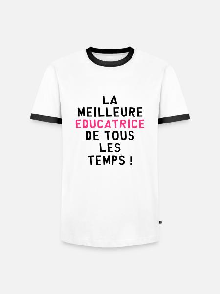Education / Educateur / Educatrice / Ecole / Prof - T-shirt contrasté Homme - blanc/noir